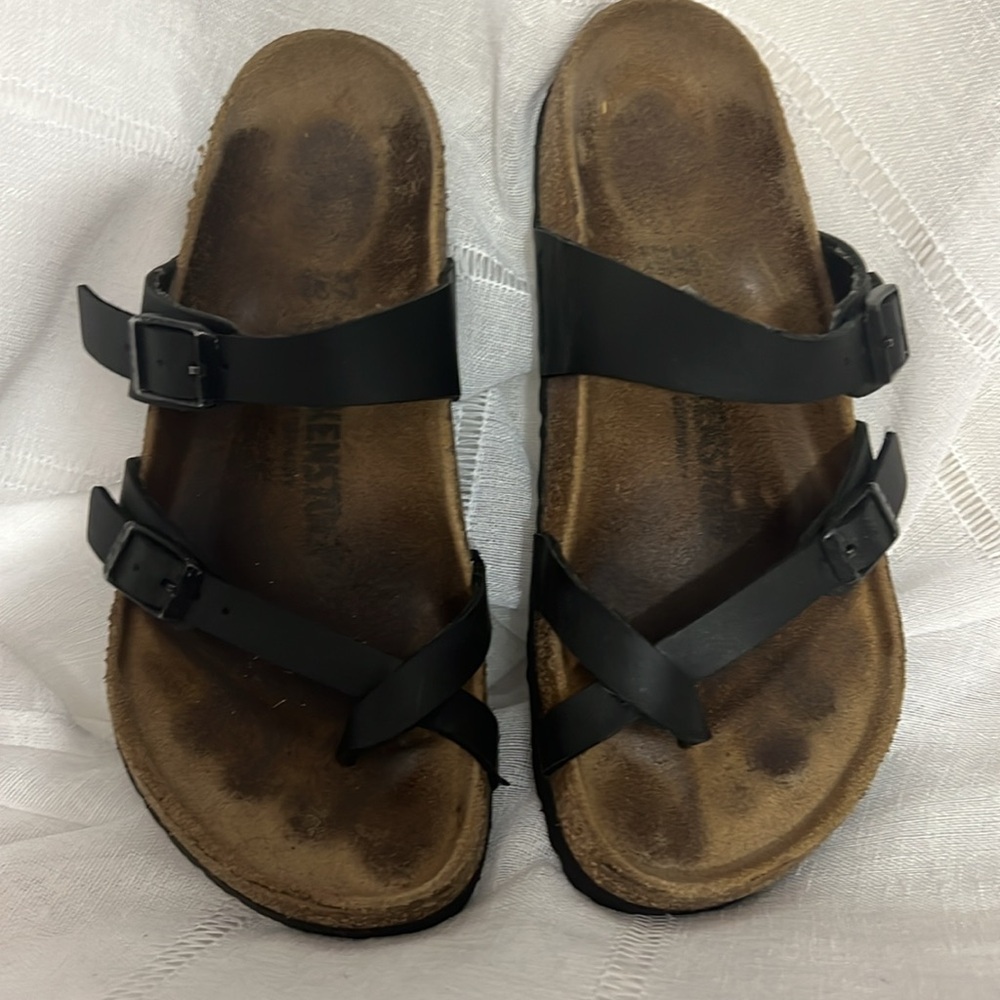 Birkenstock Mayari Black Criss Cross Slides or Sandals Shoes Size 37